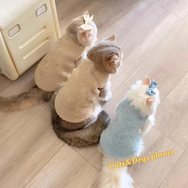 1 Stück Welpenkleidung Weich Einfarbig Winter Katze Oberteile Haustierbedarf Haustierpullover Für Kleine Hunde Hundepullover Warm Lammwolle S-2XL