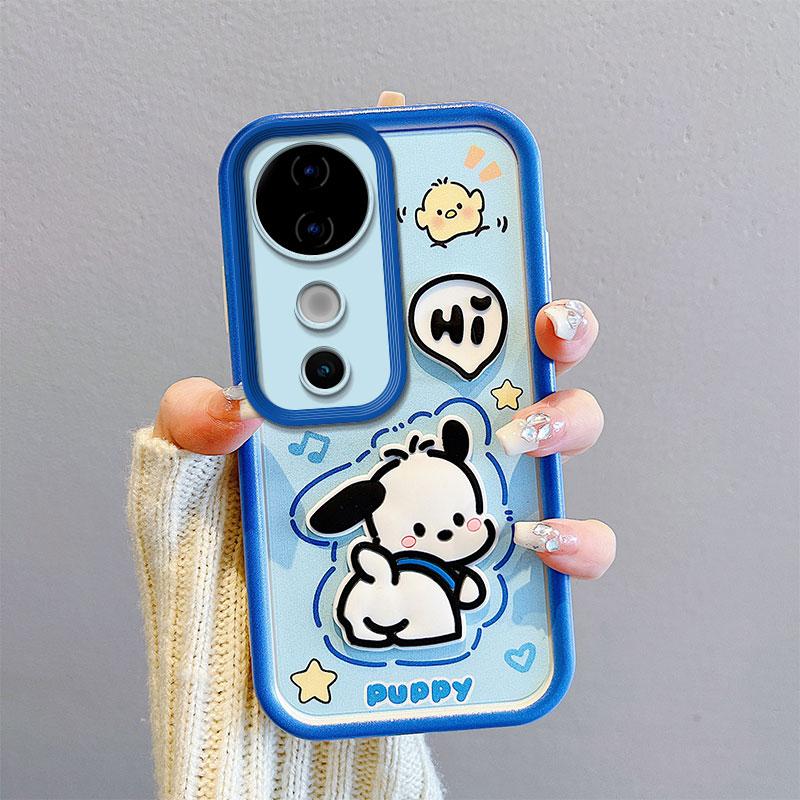 KEYSION Coque Antichoc pour VIVO V40 5G V40 Pro 5G avec Cordon Silicone Souple Mignon Poupée Dessin Animé 3D Housse de Téléphone pour VIVO V40 Pro