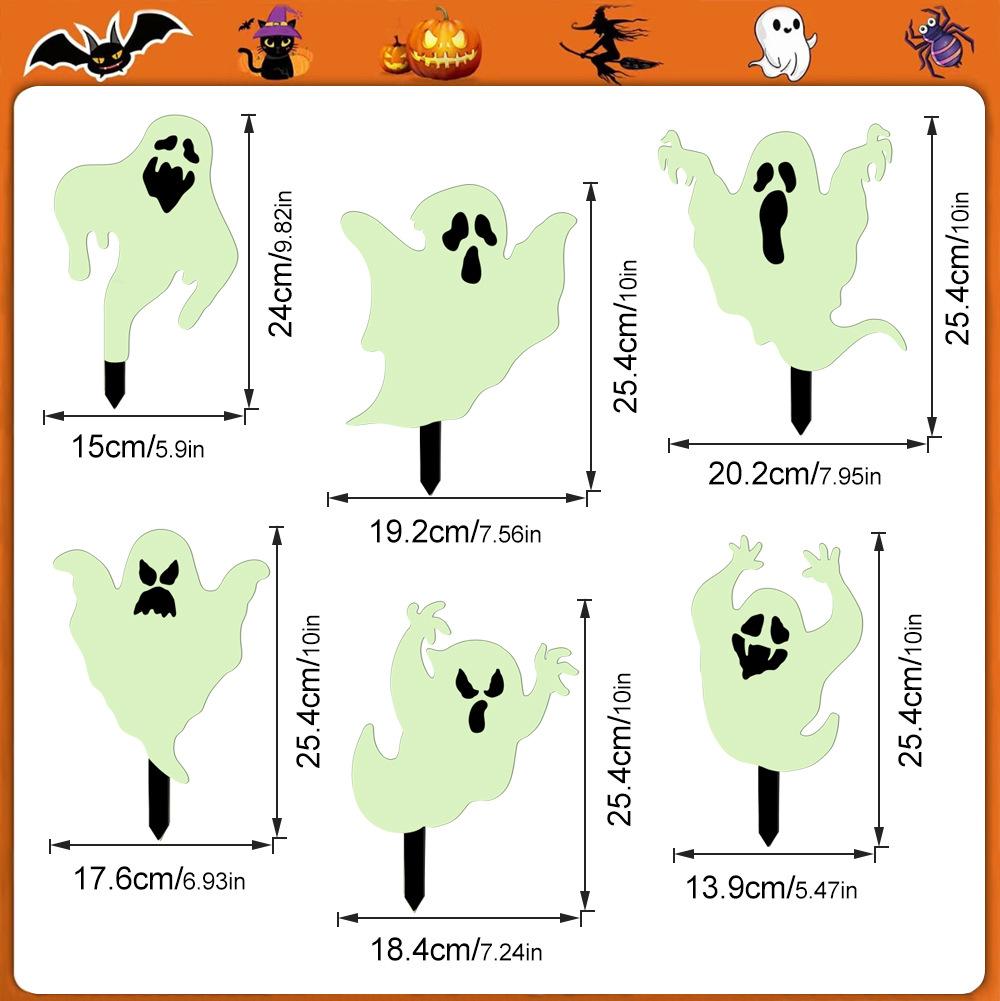 Outdoor Decorations - Glow in The Dark Skeleton Silhouette Lawn Signs for Halloween Lawn Garden Front Yard Decorations Outside
