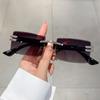New Frameless Simple and Versatile Metal Frame Sunglasses, High-end Trendy Driving UV-proof Sunglasses