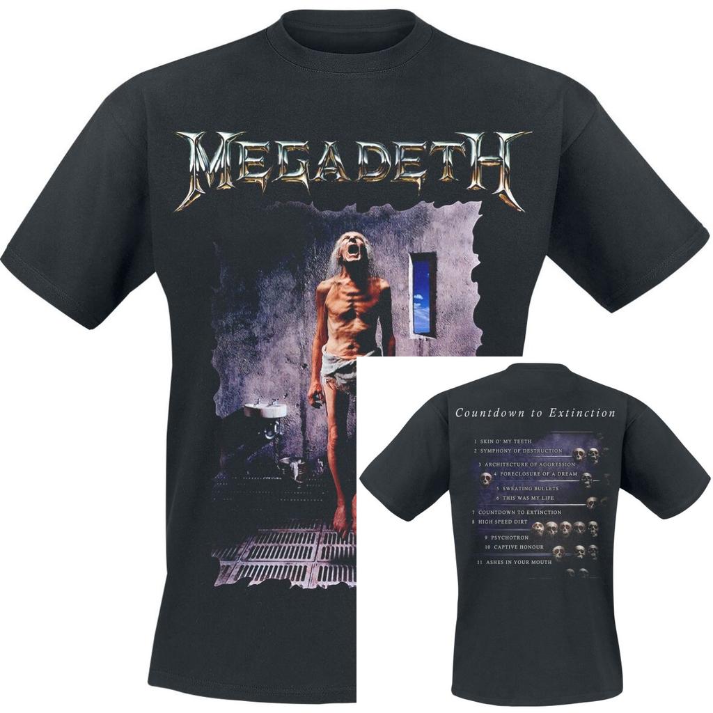 Y2k Summer Megadeth Graphic Cotton Band Tshirt Unisex Summer Short Sleeve Fashion Brand Tee Luxury Casual Vintage Tees