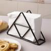 European Style Triangle Napkin Holder High-end Hollow Tissue Rack  Dining Table