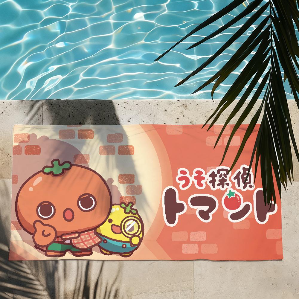 Cute U-Uso Tantei Tomato Cartoon Towel Shower Sauna Travel Spa Quick Dry Gym Accessories Soft Large Beach Towels