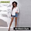 Women's Fashion Casual Solid Color Print POLO Neck Long Sleeve Blouses & Shirts