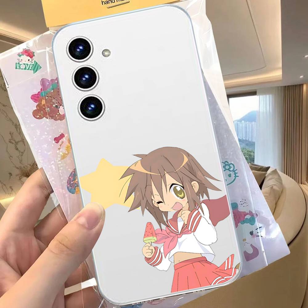 Kawaii Anime L-Lucky Star HD Clear Transparent Phone Case For Samsung Galaxy A52,A12,A51,S24,S23,S22ULTRA,S21 Edge,S20LITE,Plus,