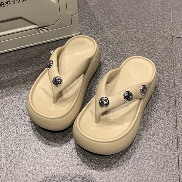 Fashion Shoes House Slippers Platform Summer Clogs Woman Rubber Flip Flops Slides Beach Soft Hawaiian Casual Leisure Beach Shoes Rubber