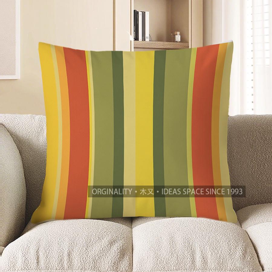 Home Decor Colorful Striped Pattern Decorative Pillow Cover Pattern Cushion Cover Suitable For Sofa Bedroom Car Pillow Cover