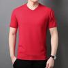 Men V-Neck Pullover Short-Sleeved Sweater 2026 Spring Summer New Knitwear Solid Color Trend Tops Male Oversized T-Shirts 6Xl 8Xl