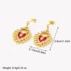 Nidin Hot Sale Sacred Heart Charm Drop Earrings For Women Female Vintage Engagement Wedding Party Ear Jewelry Delicate Gifts