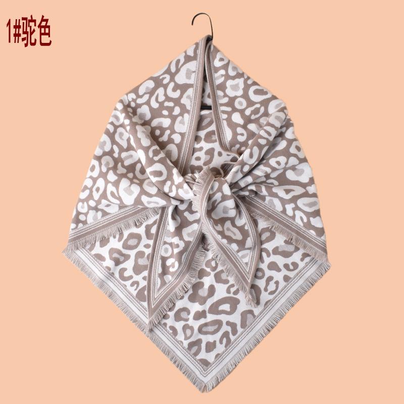 Autumn and winter new classic leopard print tassel imitation cashmere triangle scarf warm scarf shawl fashion spot wholesale