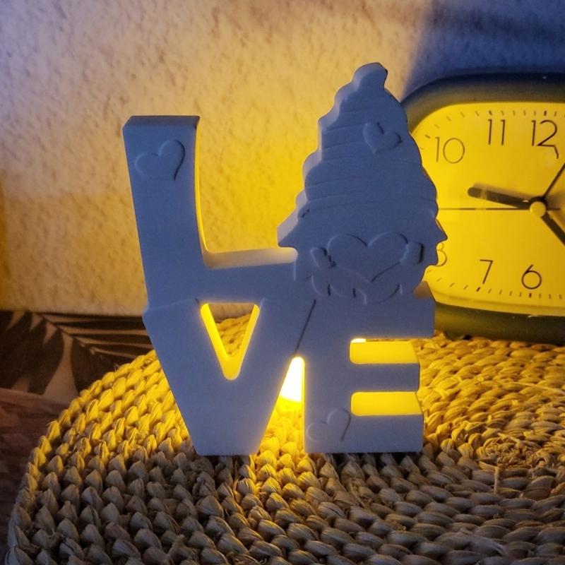 Silicone Moulds LOVE Gnomes Molds Ornament Epoxy Resin Molds Handmade Plasters Molds Castings Molds for Home Decoration