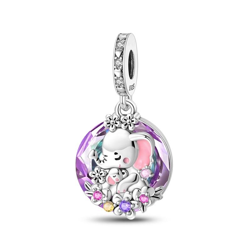 Colorful Copper Lotus Beads & Little Angel Rotundity Dangle Charm Fits Bracelet Necklace Lovely Jewelry Gifts