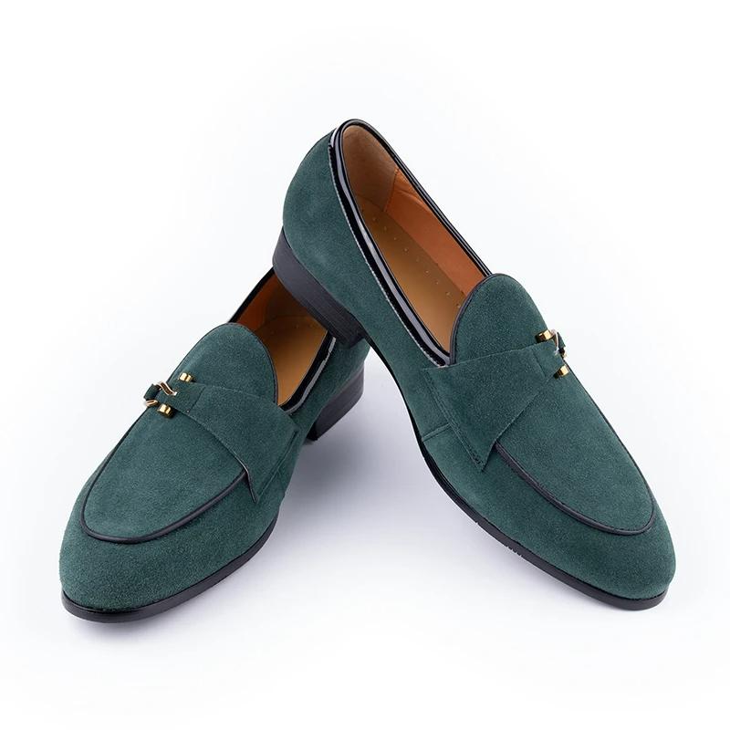 Fashion Classic Casual Loafers Men Cow Suede Shoes Elegant Fashion Office Daily Slip-on Comfortable Outdoor Adult Footwear 3color Design