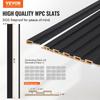 Wood Slat Acoustic Panels 8 PCS 96 X 6 Inch for Modern Wall Matte Black