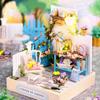 DIY Wooden Miniature Dollhouse Kit [Garden Corner] Handmade Interior for Beginners, Stylish Gift, 3D Puzzle, LED Light and Dustproof Cover Included