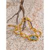Yhpup Stainless Steel Natural Stone Fashion Chain Bracelet Bangle France PVD Gold Plated High Quality Summer Wrist Charm Jewelry