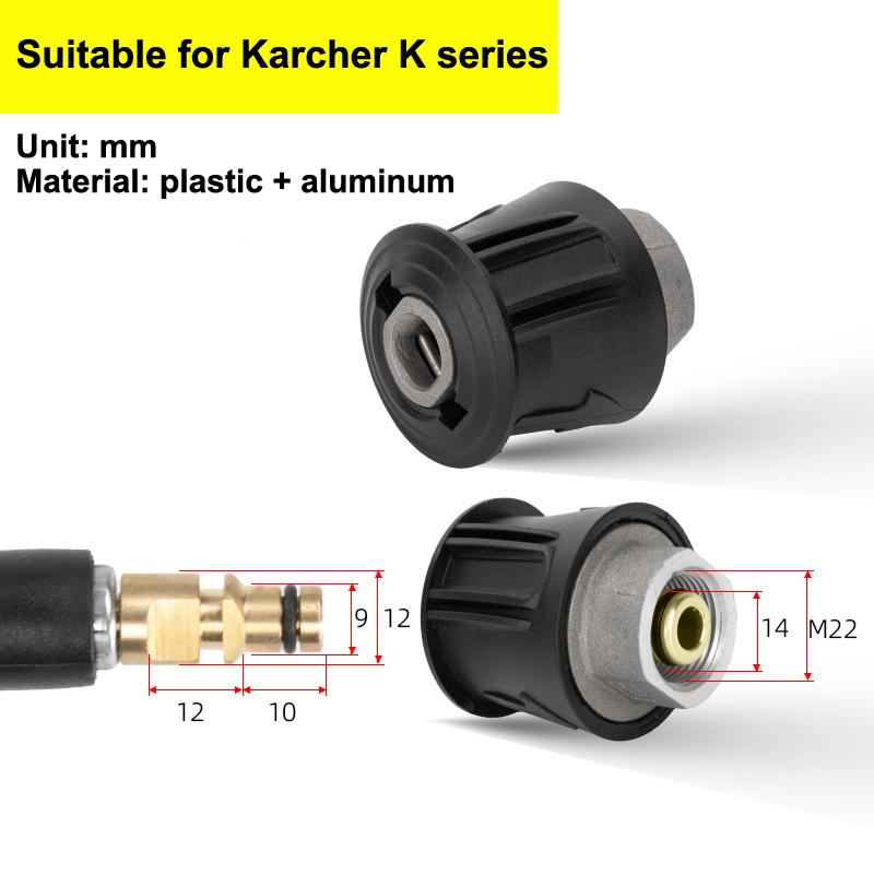 Car Wash Water Spray Head M22-14Mm Quick Connect Adapter For Karcher/Lavor/Nilfisk 2320Psi O-Ring Leakproof Washer Fitting