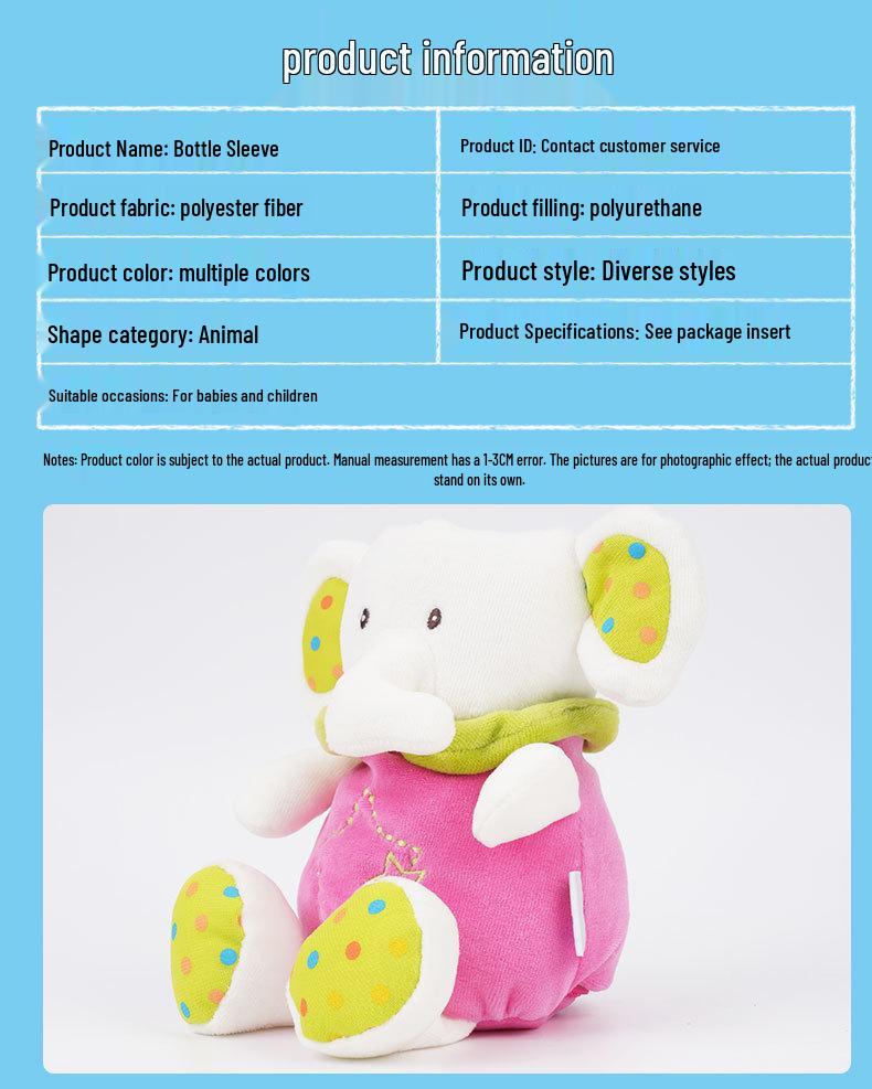 Entzückende Tier-Babyflaschenhüllen: Elefant, Schwein, Welpe, Kaninchen, Bär - Weich, Hautfreundlich, Sturzschutz