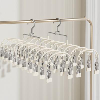 Windfester Kleiderbügel 20 Klammern Sockenbügel Edelstahl Trockenständer für Socken Unterwäsche Babykleidung Windeln Handtücher
