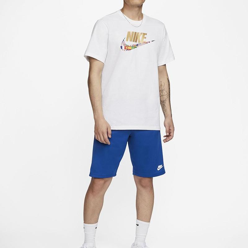 Nike Classic Flag Logo Print Short Sleeve T-Shirt Men Tops White CT6551-100