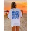 Wo's Surf Memories Surf T-Shirt - Surfboard & Wave Print Short Sleeve Beach Top, Casual Surfing Design Suitable for
