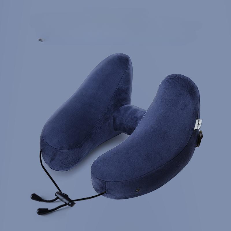 Neck Pillow Travel U-shaped Pillow Inflatable Pillow H-type Outdoor Car Long-distance Plane Neck Pillow Nap Pillow Hooded