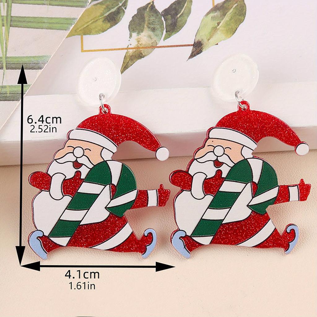 Christmas Earrings Earrings Santa Dwarf Christmas Tree Earrings Earrings Acrylic Dangle Earring Christmas Christmas Stud Earring