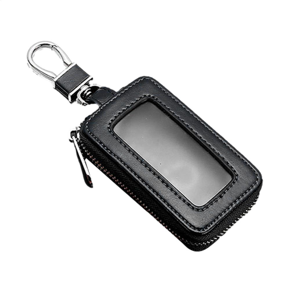 

Retro Car Key Case Key Protector Smart Key Chain Coin Holder Metal Hook And Keyring Wallet Zipper Bag For Auto Remote Key Fob чёрный
