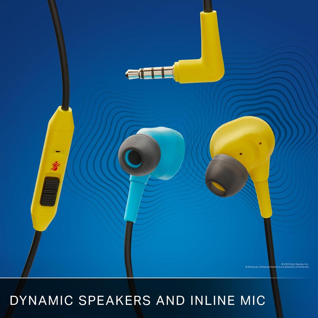 PowerA Wired Earphones for Nintendo Switch Fortnite Officially Bonus Virtual Matching Peely Drawstring Bag – Peely, 3.5mm, Wired, Licensed, Items,