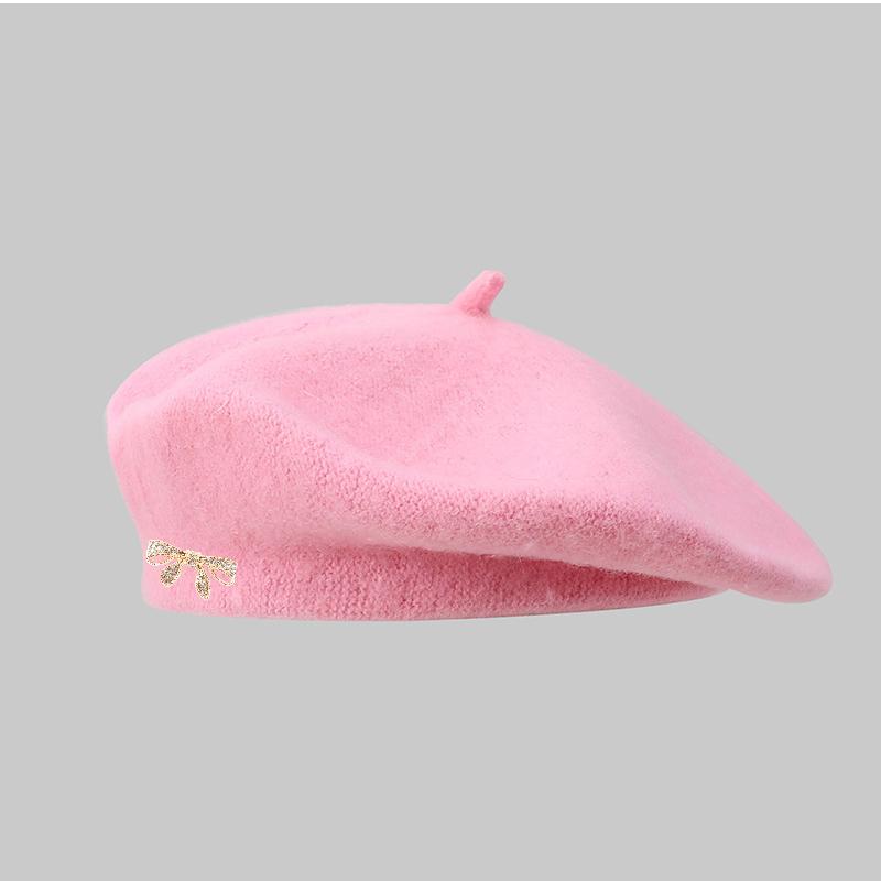 

1 шт. Женский зимний теплый берет, однотонный, французский ретро стиль «тыква», корейская женская мода, японская повседневная флисовая теплая шапка One Size