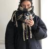 Korean Style Plaid Scarf for Women Mohair Soft Thickened  Warm Soft Girl Tassel Versatile Small Version Trendy Scarf for Men