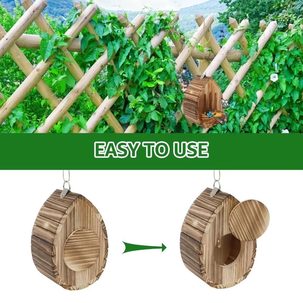 Hanging Design Wood Bee House Wood Material Bee Nesting Box New Moth Habitat  Garden