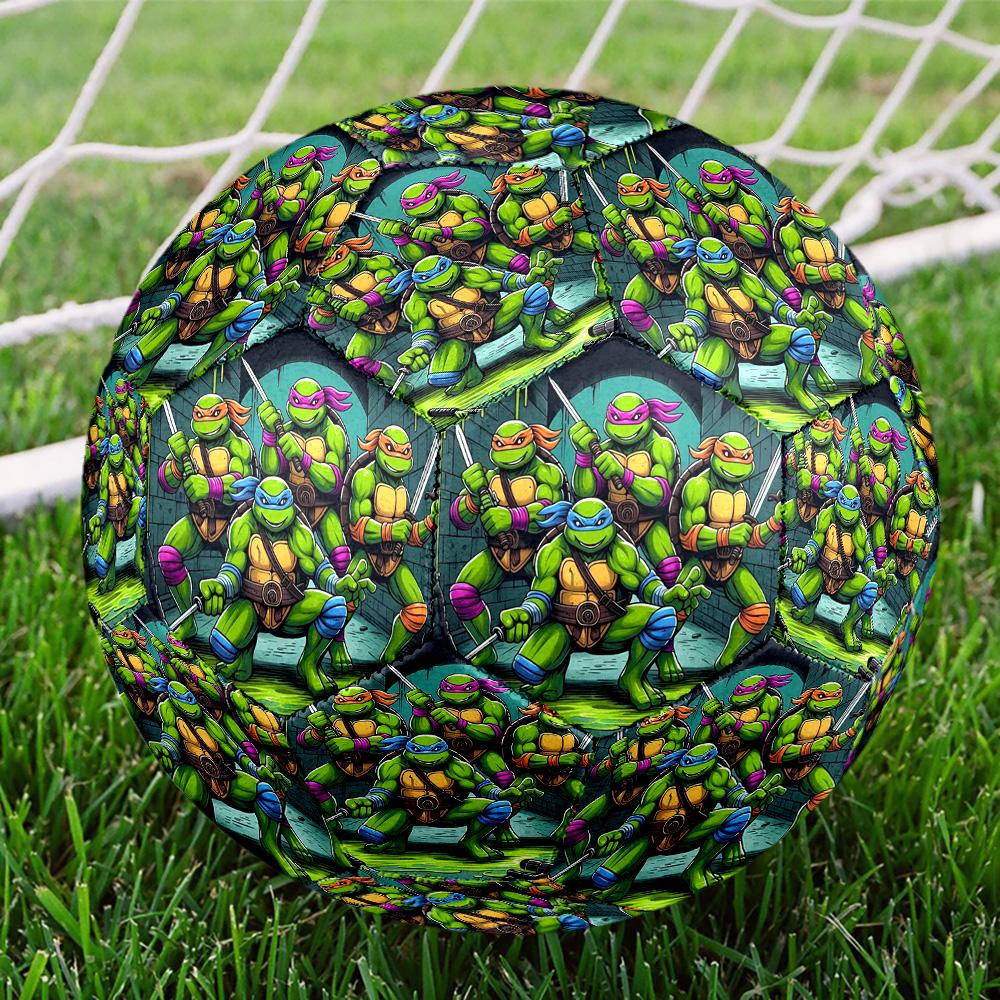 Teenage Mutant Ninja Turtles Print Size 5 Soccer Ball, Standard Match Football for Sports Game and Team Practice, Ideal Gift for Soccer Fans