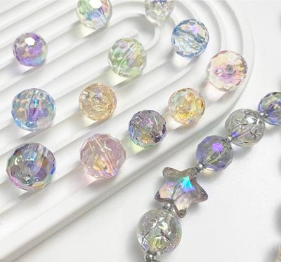 5Pcs 12*17.5mm Colorful Round Acrylic Transparent Beads DIY Beading Jewelry Accessories