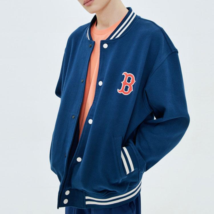 New MLB Boston Red Sox Letterman Varsity Baseball Jerseys Unisex Boston Red Sox Navy Blue 31JP04011-43N