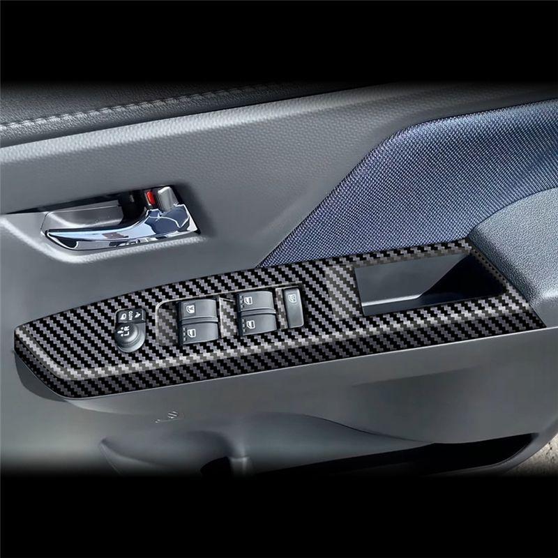 Car Window Switch Panel Trim Sticker Window Lift Control Panel Trim For Toyota ROOMY  Carbon Fiber