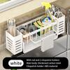 Stainless Steel Kitchen Sink Storage Rack Space Saving Built-in Sponge Rack And Drainage Basket For Kitchen Cleaning And Storage