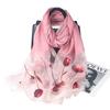 Embroidery Embroidery Handmade Embroidery Silk Wool Silk Scarf Women'S Spring And Autumn Versatile Solid Color Scarf Fashion Shawl Shawl