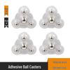 Silent Nylon Ball Bearing Casters - No-Drill Universal Steel Furniture Wheels