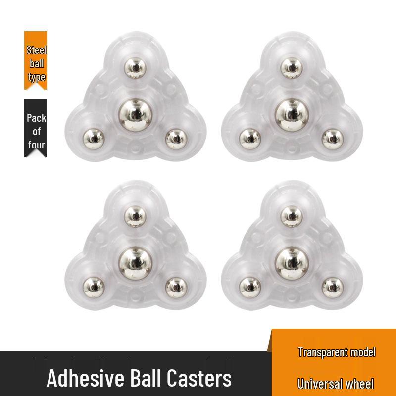Silent Nylon Ball Bearing Casters - No-Drill Universal Steel Furniture Wheels