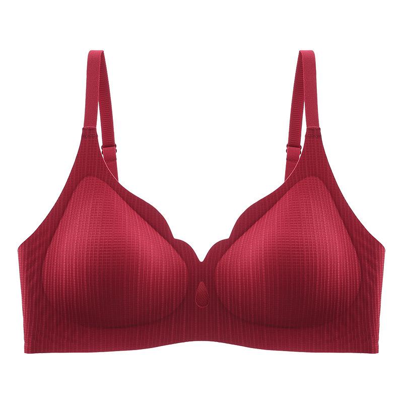 Women Hollow Out Wireless Push Up Comfortable Side Support Gathering Bra