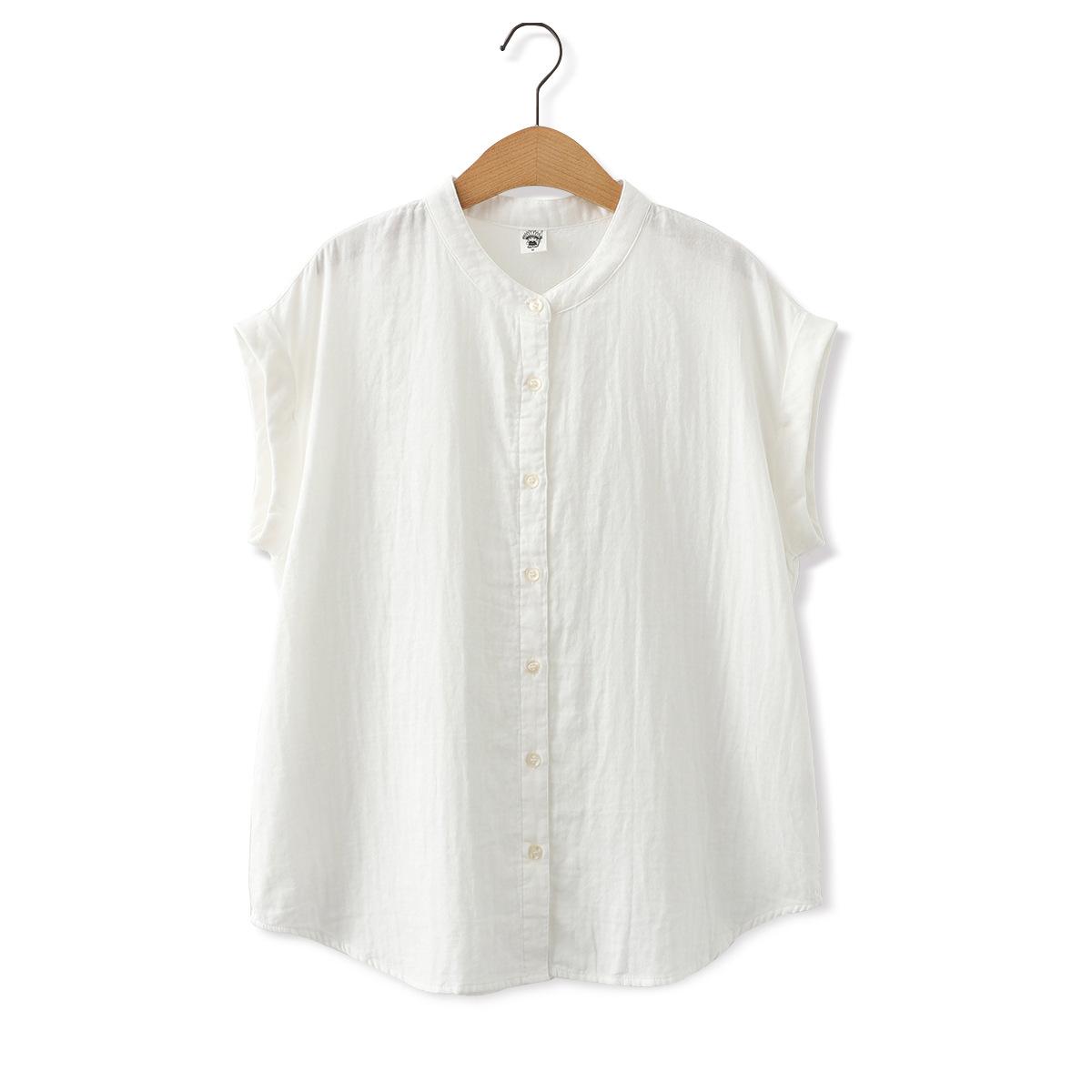 

Литературные и свежие двухслойные хлопковые нити Удобные и дышащие Тонкие женские блузки и рубашки M белый