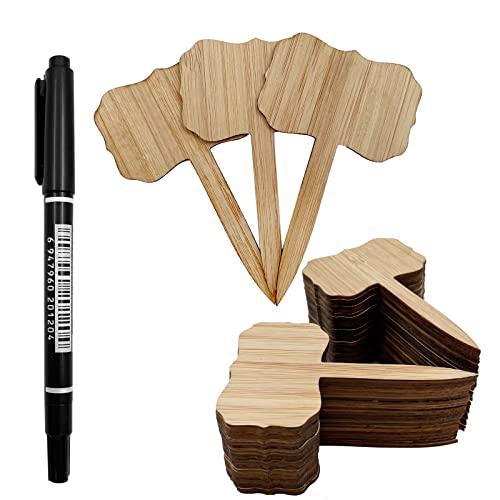 30Pcs /50Pcs Wood Plant Labels Garden Tags with A Marker Pen for Flowers Succulents Decorative Flowers Plant Sign Garden Markers