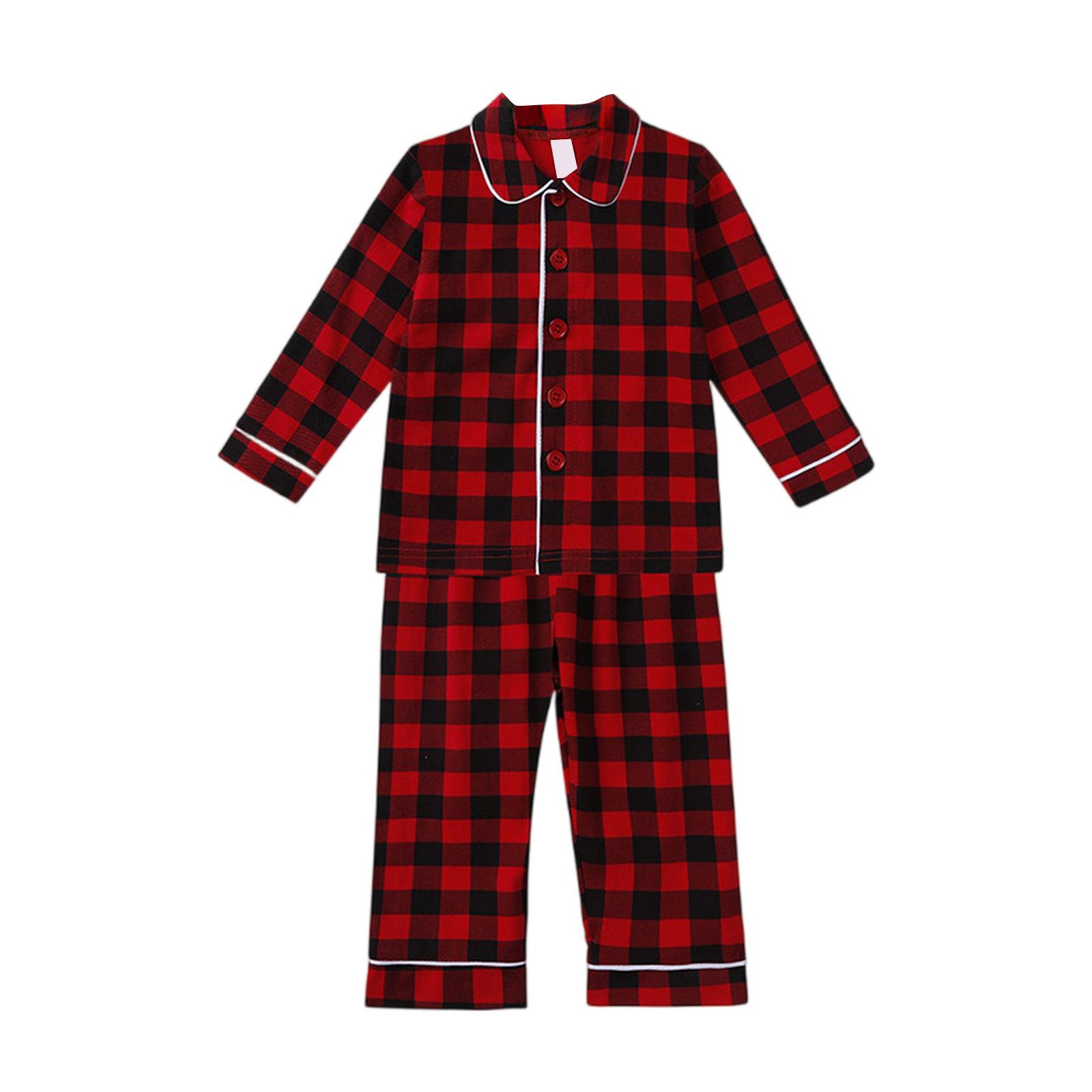 

Kids Pajama Set - Long Sleeve Sleepwear 2-Piece Outfit 90 киноварь