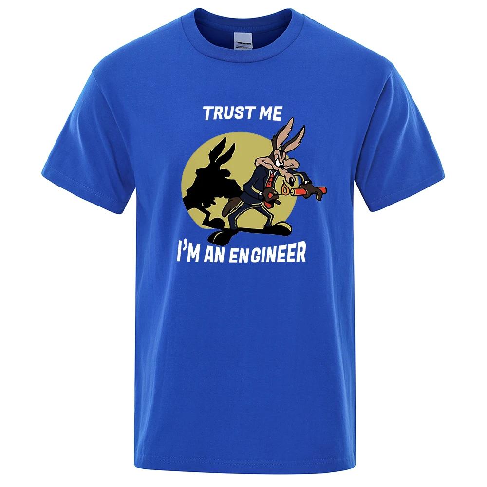 BenberFashion Geloof me ik ben een ingenieur T-shirt voor heren puur katoen vintage T-shirt ronde hals engineering T-shirts klassieke herenkleding oversized 2XL