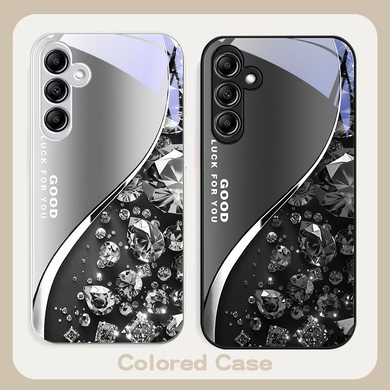 Farbe Diamantverlauf Für Samsung Galaxy A01 A02 A03 Core A04 A14 4G A13 54 34 31 20 25 23 22 5G S21 Ultra S20 Glas Handyhülle