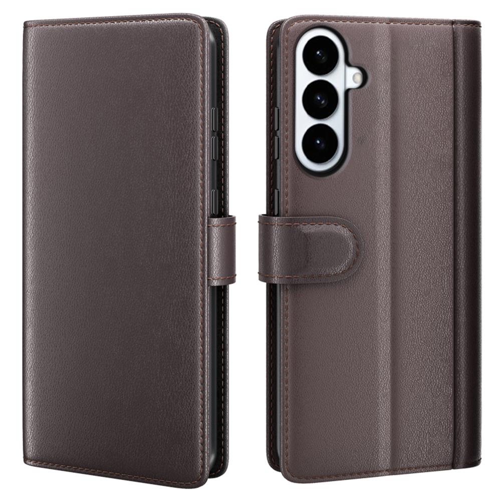 For Samsung Galaxy S26+ Case Genuine Split Leather Phone Cover with Wallet Stand