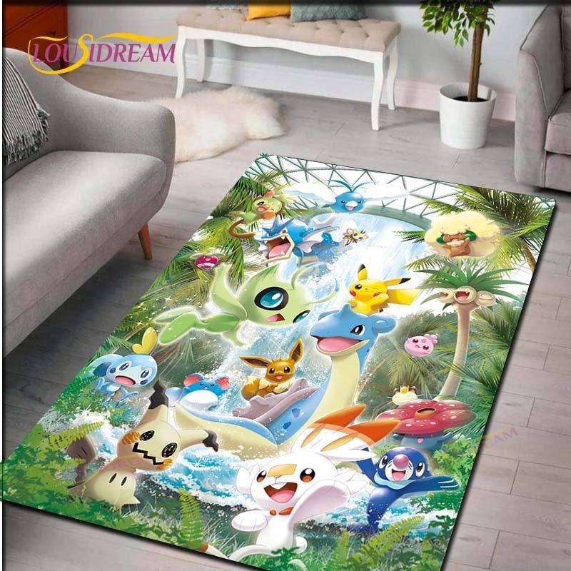 Pokemon Rug Cartoon Carpets Anime Carpet Living Room Tea Table Mats Bedroom Rug Washable Floor Mats Household Area Mat Gift