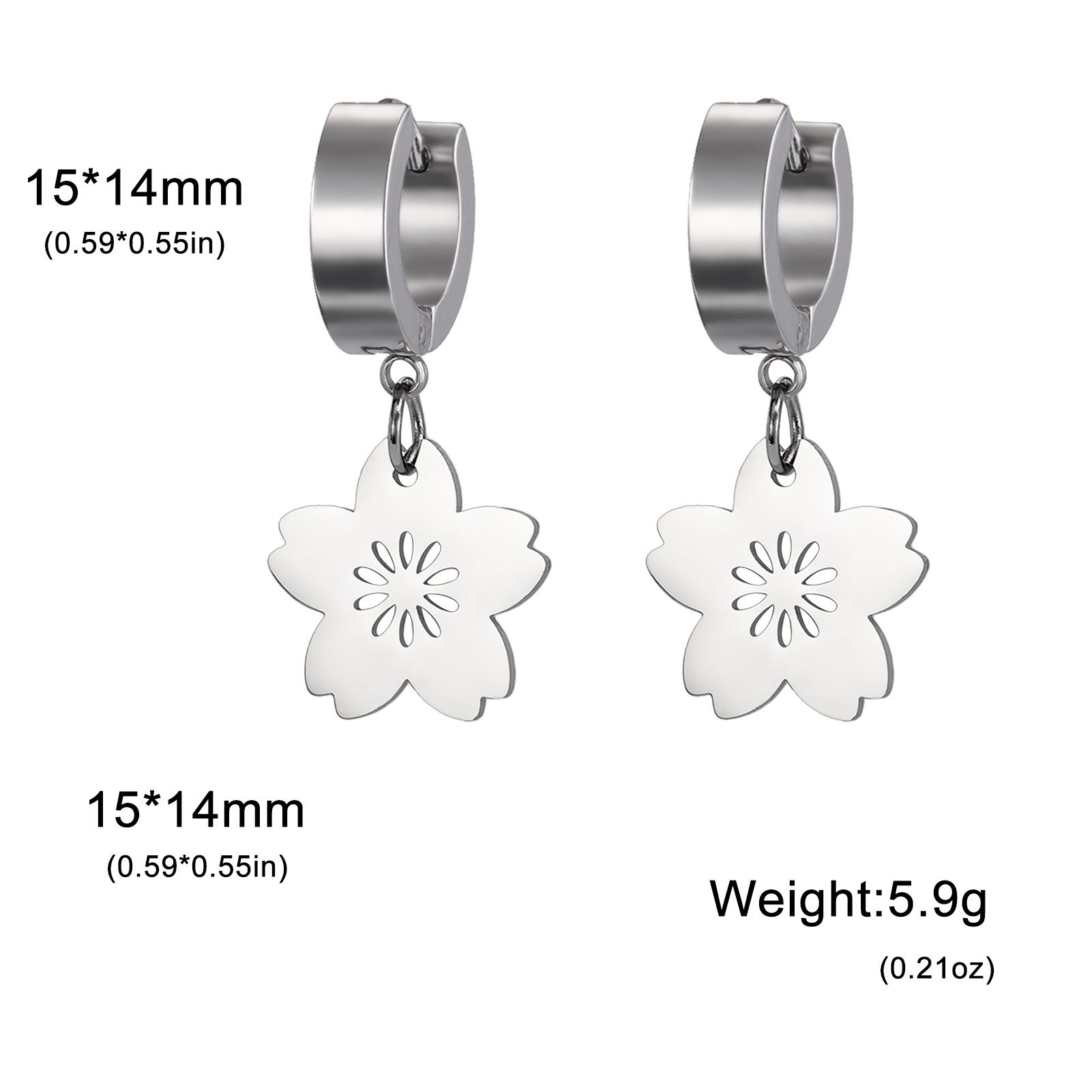 

Cazador Gold Color Sakura Flower Pendant Earrings for Women Girls Stainless Steel Jewelry Drop Earrings Gift Wholesale 2026