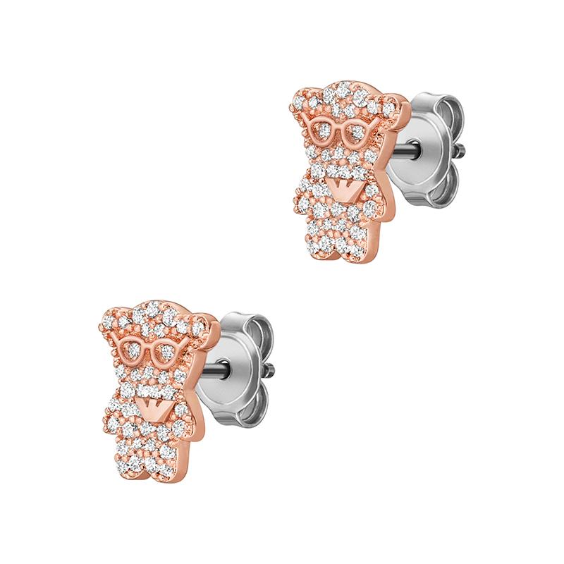 Emporio Armani Bear Earrings With Mother Of Pearl And Cubic Zirconia Women earrings Rose-Gold EGS3116221